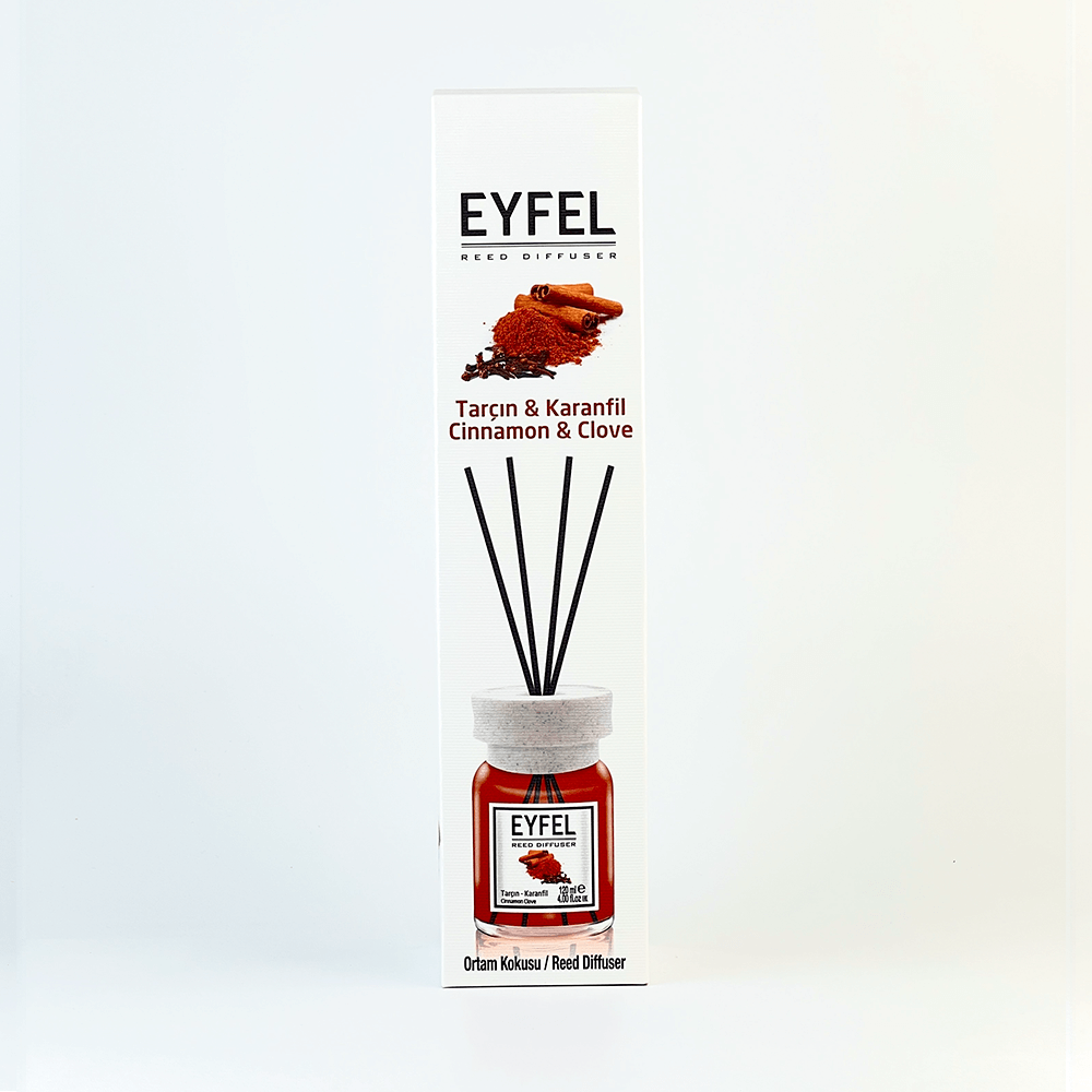 Eyfel_Cinamon_Clove_diffusor Аромадифузор Eyfel Perfume Reed Diffuser Кориця та гвоздика, 120 мл