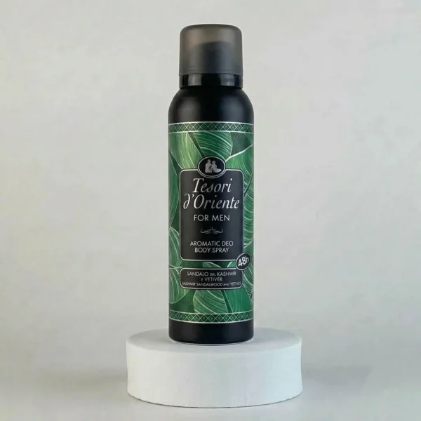 Парфумований дезодорант-спрей Tesori d'Oriente Kashmir Sandalwood & Vetiver (Кашмірський сандал і ветивер), 150 мл
